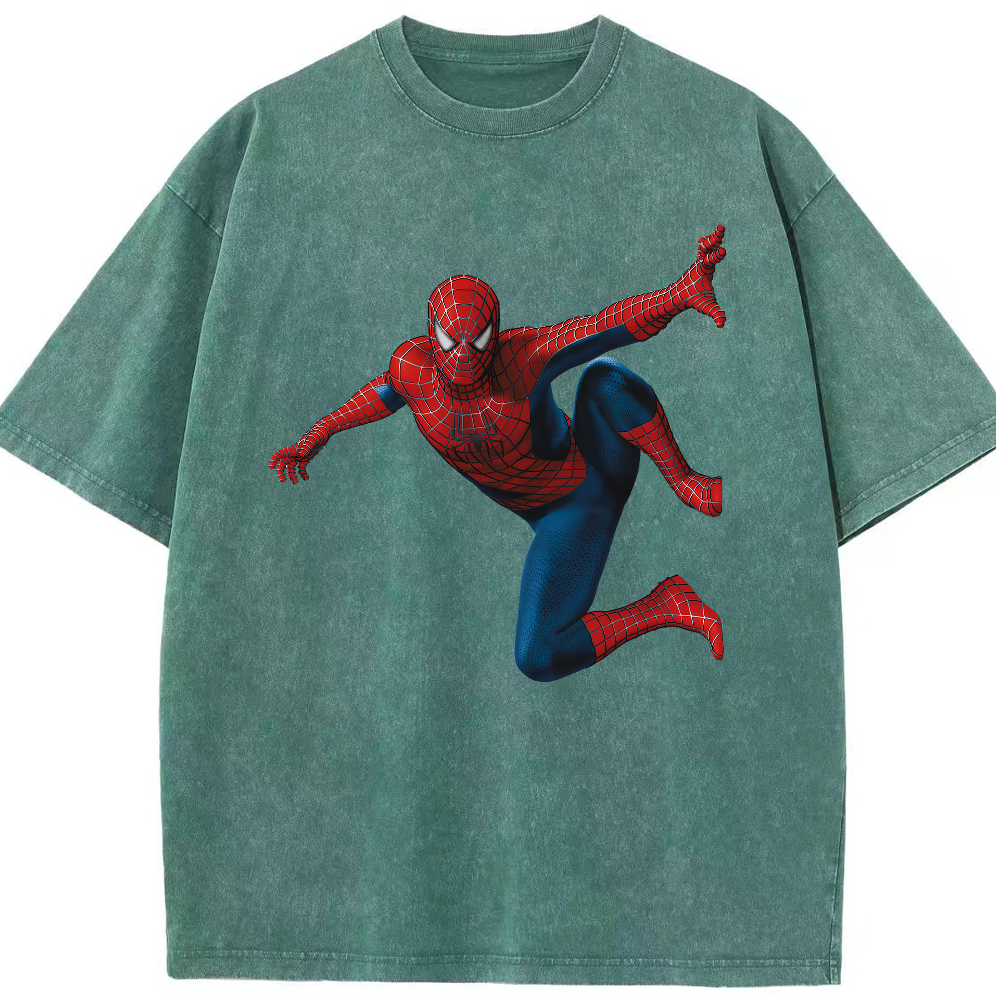 （画像用） Spider Man スパイダーマン 綿100% ヴィンテージ風 半袖Tシャツ（フロントプリント）